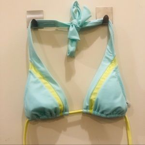 Forever 21 Halter Bikini Top Blue & Yellow Small